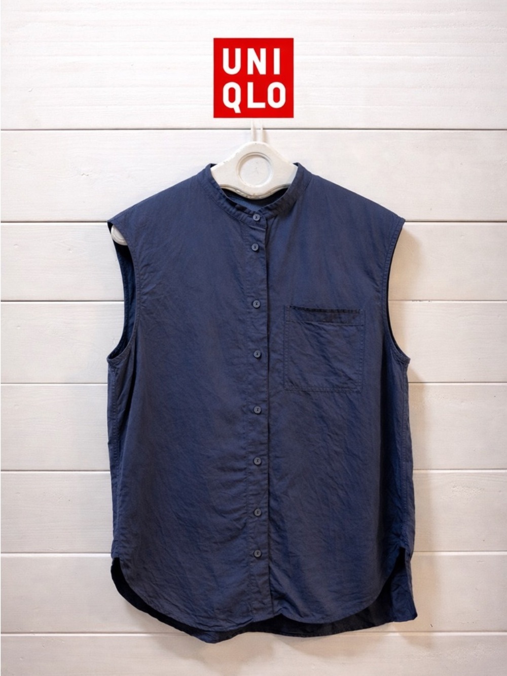 UNIQLO × JW ANDERSON Blue Sleeveless Button-Up Blouse Size M - Picture 1 of 8
